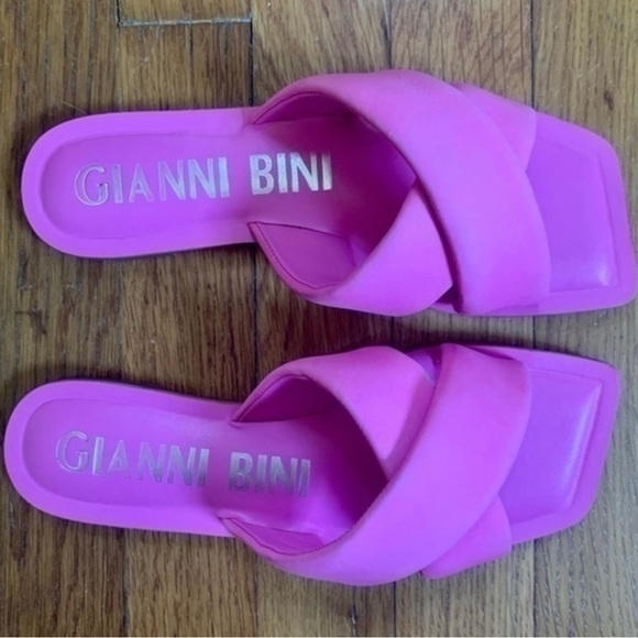 Pink Gianni Bini Leather Sandals - Picture 9 of 11